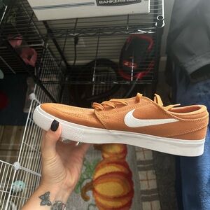 Nike Men's Orange and White Sneakers